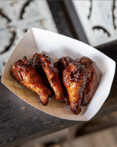 Kansas City-style wings in a sweet & tangy BBQ sauce